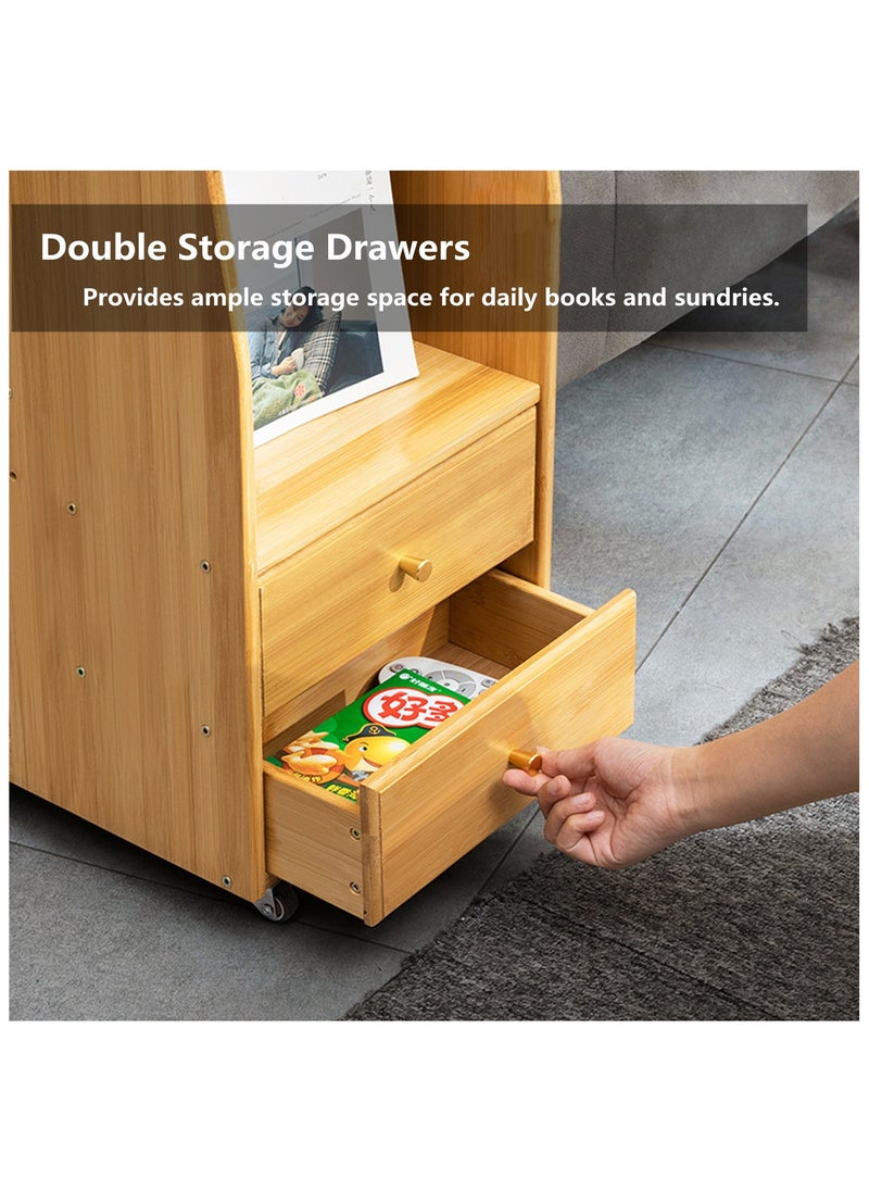 HXDream - Coffee Table,Side Table,Living Room Tables,End Table with 2 drawers - Image 1