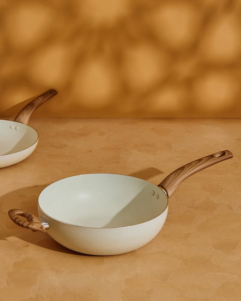 REDTAG Beige Aluminum Non Stick Wok Pan (26cm)