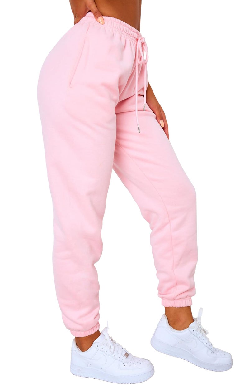 Waitfairy Sweatpants Women - Joggers for Women High Waist Baggy Sweat Pants for Womens Joggers with Pockets Pink XS - Image 1