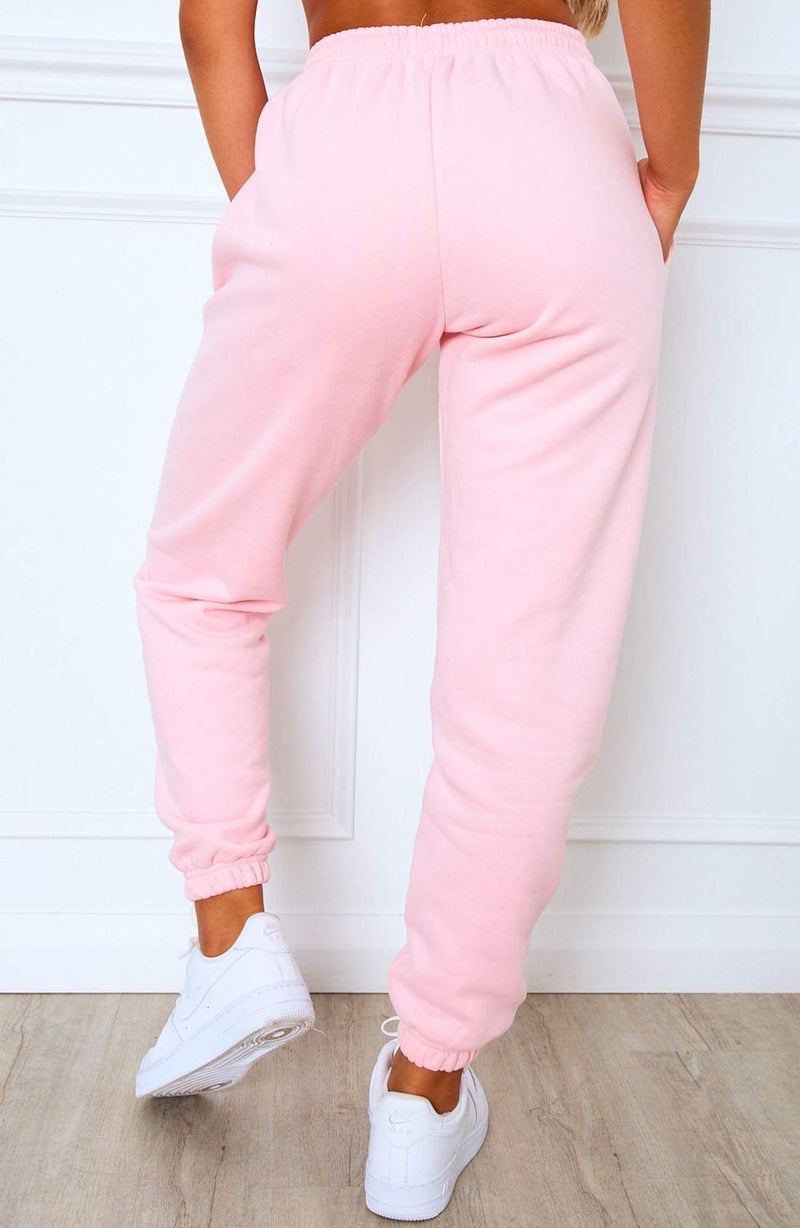 Waitfairy Sweatpants Women - Joggers for Women High Waist Baggy Sweat Pants for Womens Joggers with Pockets Pink XS - Image 3