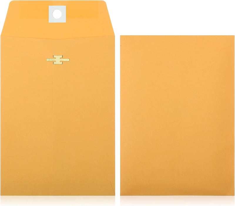 klarako 100 Pieces 3 Sizes Clasp Envelopes Kraft Paper Catalog Clasp Envelope with Clasp Closure for Filing, Storing, Privacy Ensuring or Mailing Documents (9 x 12 Inch, 6 x 9 Inch, 5 x 7 Inch) - Image 3