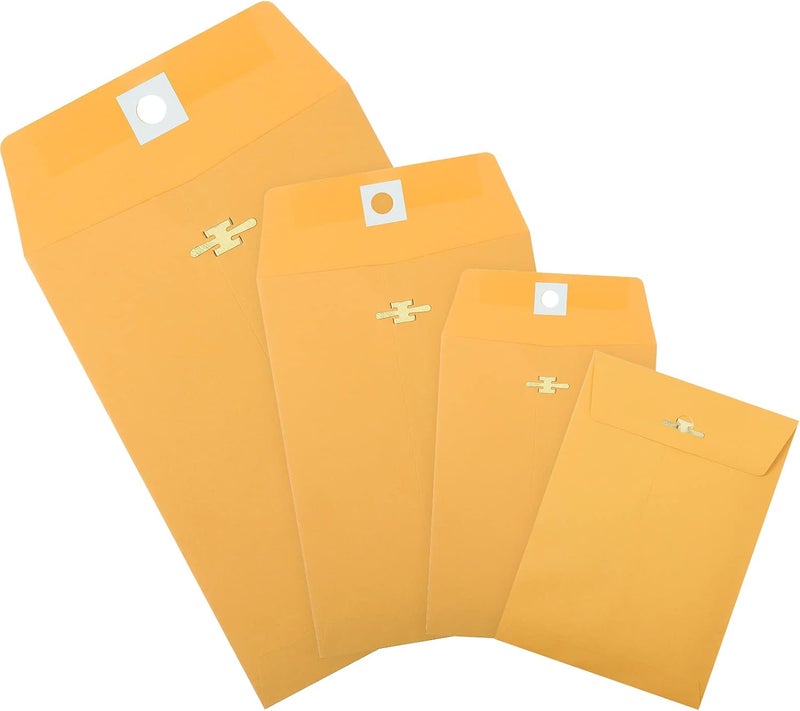 klarako 100 Pieces 3 Sizes Clasp Envelopes Kraft Paper Catalog Clasp Envelope with Clasp Closure for Filing, Storing, Privacy Ensuring or Mailing Documents (9 x 12 Inch, 6 x 9 Inch, 5 x 7 Inch) - Image 4