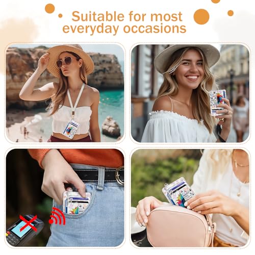 Yonlevres Credit Card Holder Slim Wallet, Be Kind Sunflower RFID Wallet Women Front Pocket Small Card Holder Travel Funny Cute Thin Card Case ID Window PU Leather RFID Blocking Card Organizer Gift - Image 3
