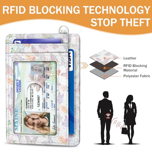 Yonlevres Credit Card Holder Slim Wallet, Be Kind Sunflower RFID Wallet Women Front Pocket Small Card Holder Travel Funny Cute Thin Card Case ID Window PU Leather RFID Blocking Card Organizer Gift - Image 5