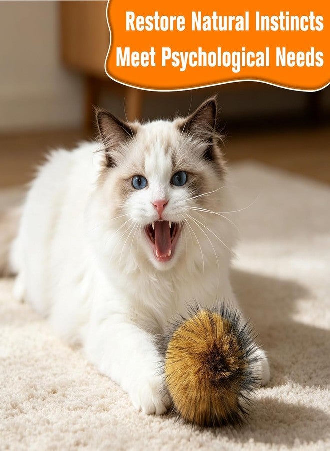 3pcs Cat Toy Faux Rabbit Fur Ball, 2026 New Soft Rabbit Fur Ball Cat Toys, Furry Catnip Toy Ball, Washable, for Indoor Cats to Chase for Exercise and Bonding - Image 4
