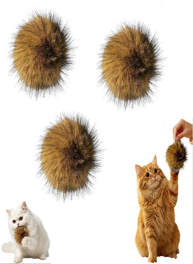 3pcs Cat Toy Faux Rabbit Fur Ball, 2026 New Soft Rabbit Fur Ball Cat Toys, Furry Catnip Toy Ball, Washable, for Indoor Cats to Chase for Exercise and Bonding - Image 1