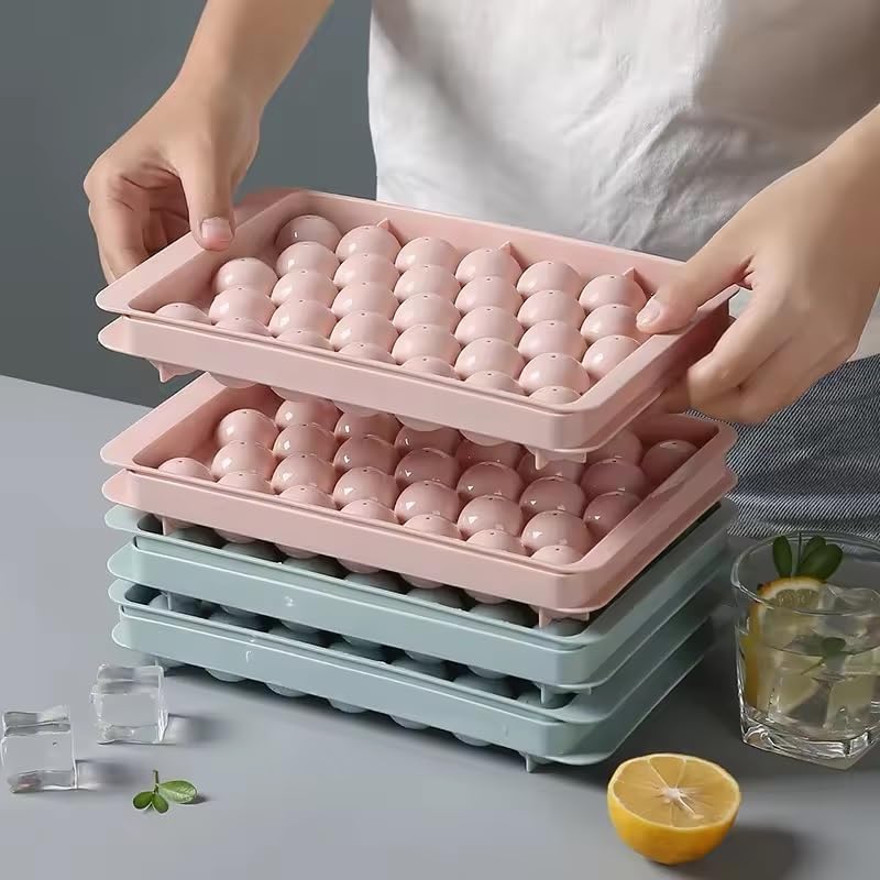 MORIXA Cavity Round Ice Tray (1 Piece) with Lid, Silicone Ice Ball Mold for Freezer, Easy Release Ice Cube Maker for Whiskey, Cocktails, Juice & Beverages, Reusable Freezer Ice Tray for Kitchen & Home - Image 3