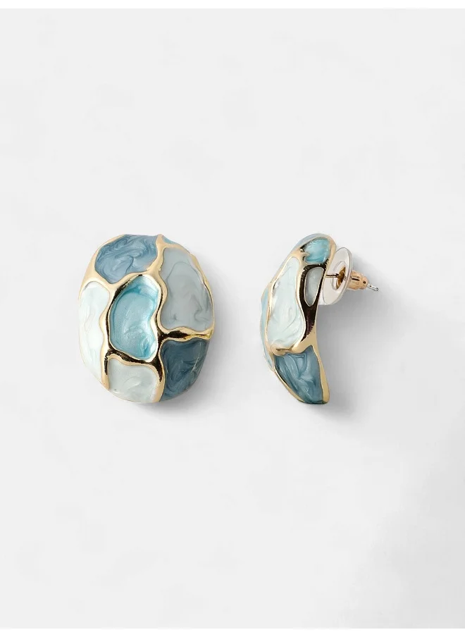 SOHI The Veined Stud Earrings