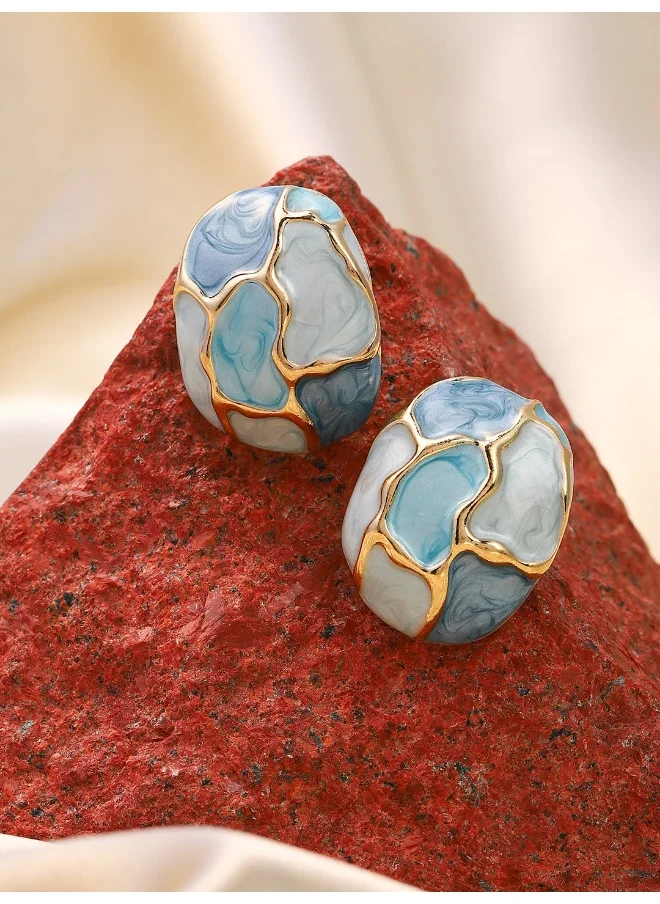 SOHI The Veined Stud Earrings