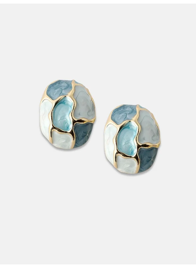 SOHI The Veined Stud Earrings