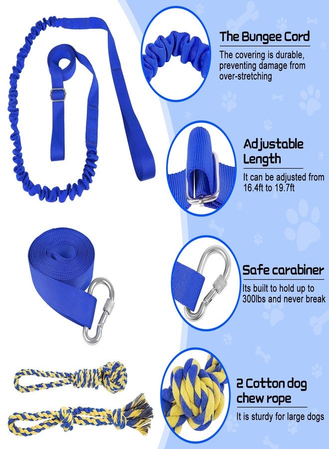 XiaZ Tug of War Dog Toy, Interactive Dogs Toy Bungee Hanging Tether with 2 Chew Rope Toys, Heavy Duty Puppy Outdoor Activity Aggressive Chewers Best Small to Large Boredom Exercise and Play (Blue) - Image 2