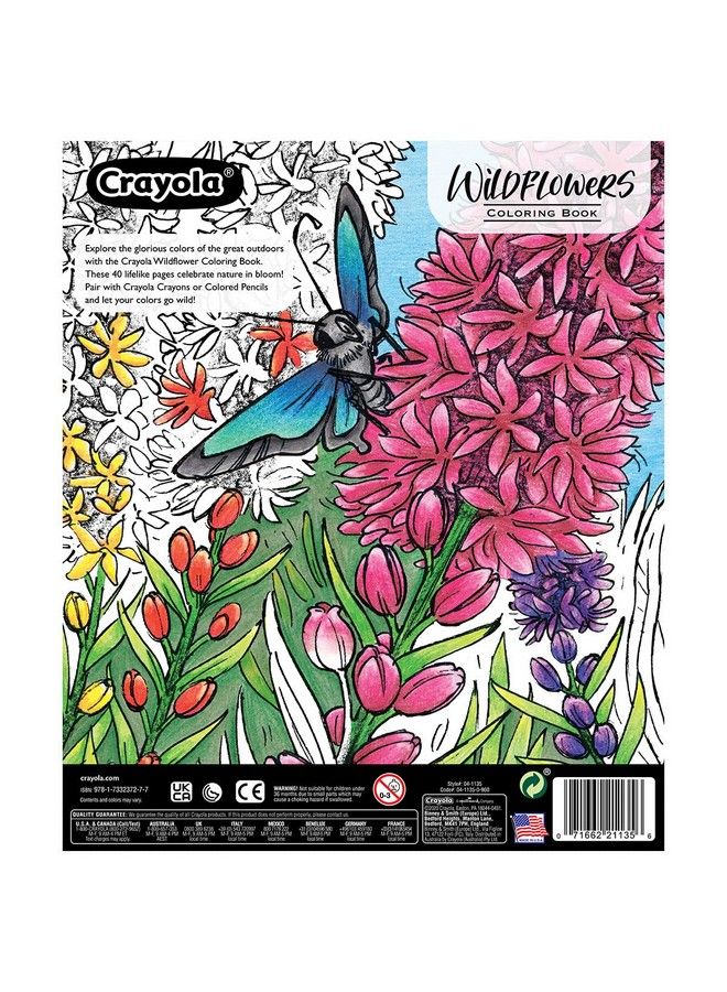 Crayola كتاب تلوين الزهور البرية 40 صفحة تلوين للكبار هدية مميزة - Image 3