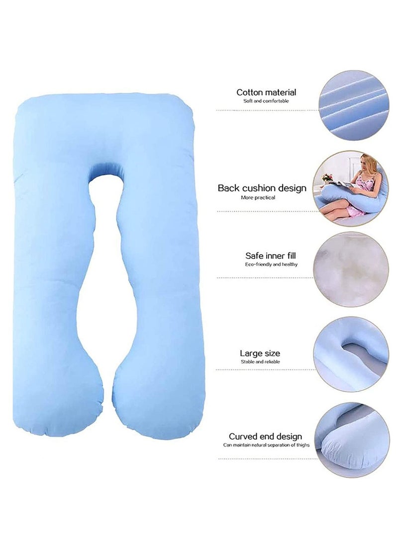 Pregnant Women’s Side Sleeping Pillow, U-Shaped Multifunctional, Breastfeeding Pillow Blue - Image 2