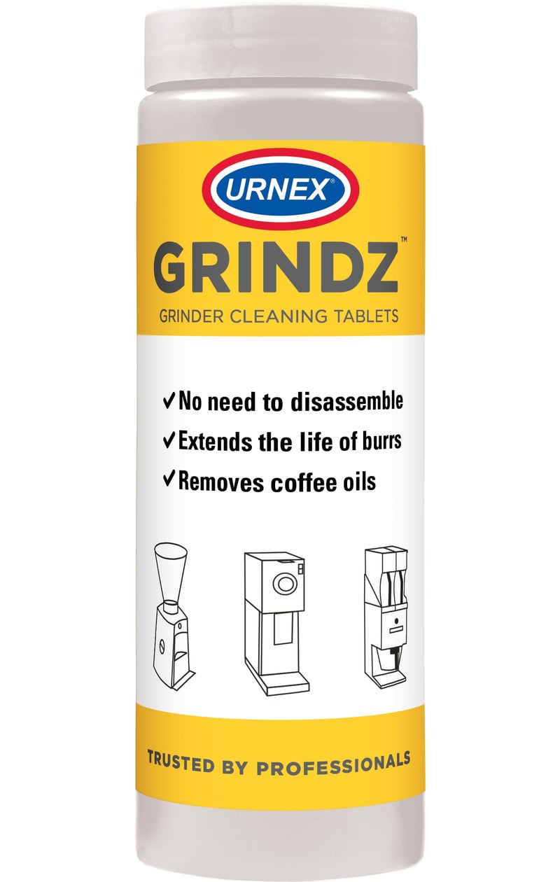 Urnex Grindz Professional Coffee Grinder Cleaning Tablets - 430 Grams - All Natural Food Safe Gluten Free - Cleans Burr and Casing - Help Extend Life of Your Grinder - Image 1
