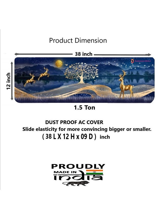 DARSHANAM WORLD Beatiful Designer Ac Cover For 1.5 Ton/ Printed Air Conditioning Dust Cover Folding Design Cover For Indoor And All Type AC Split Cover(97 x 31 x 21.5cm) - Image 3