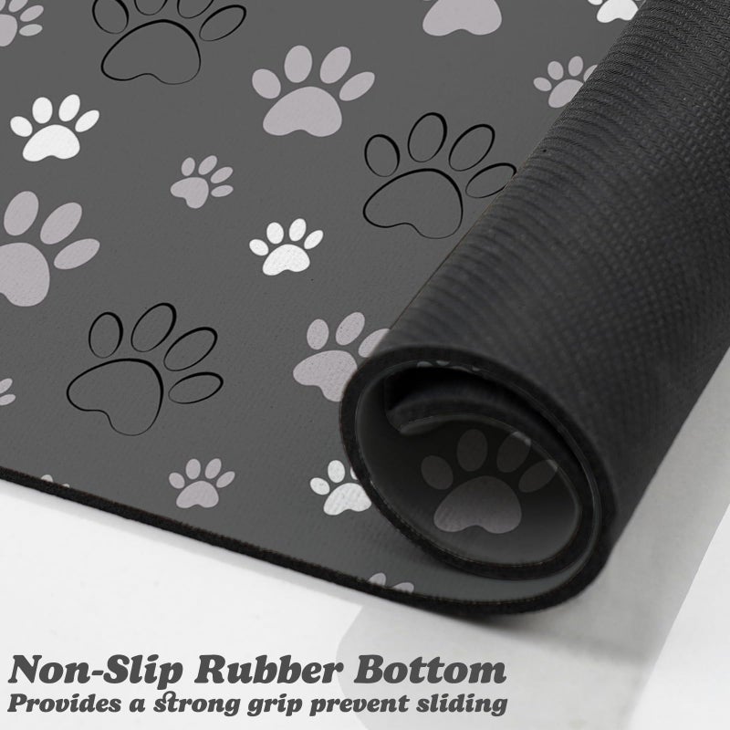 Zoeeya Dog Food Mat, Absorbent Water Bowl Mats Cat Pet Feeding Placemats Dark Gray 12 * 20 inch - Image 3