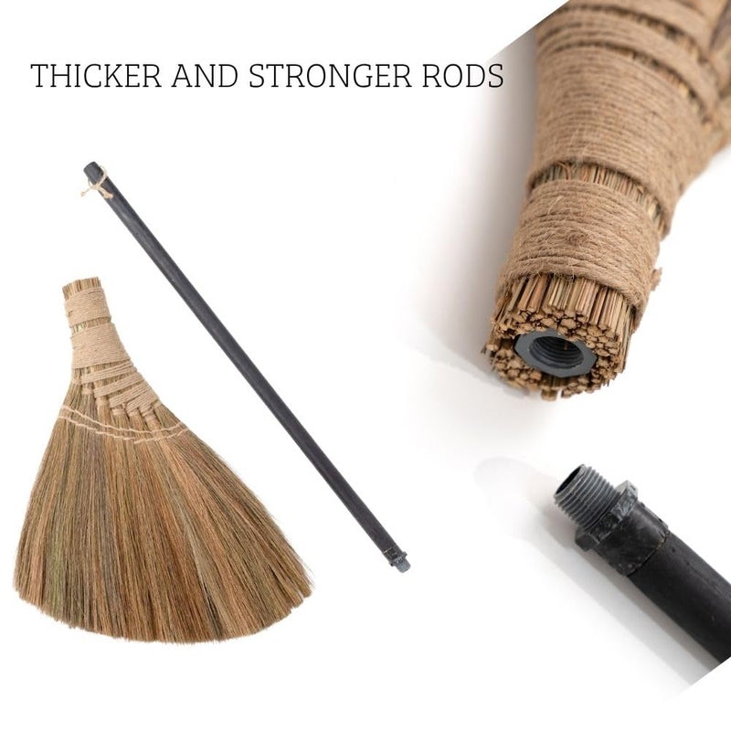 BMart Home Natural Whisk Broom â€“ Vietnamese Straw Soft Broom for Indoor-Outdoor Cleaning, Yard, Sofa, Car Hood, Decoration, 51.57-Inch Long - Image 3