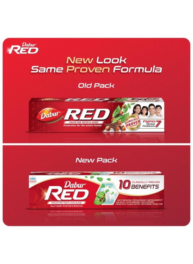 دابر معجون أسنان دابر ريد - 800 جرام (200 جرام × 4) | يوفر حماية من الجراثيم، وحماية من التجويف، وإزالة البلاك | يمنع نزيف اللثة، واصفرار الأسنان، وألم الأسنان، ورائحة الفم الكريهة - Image 3