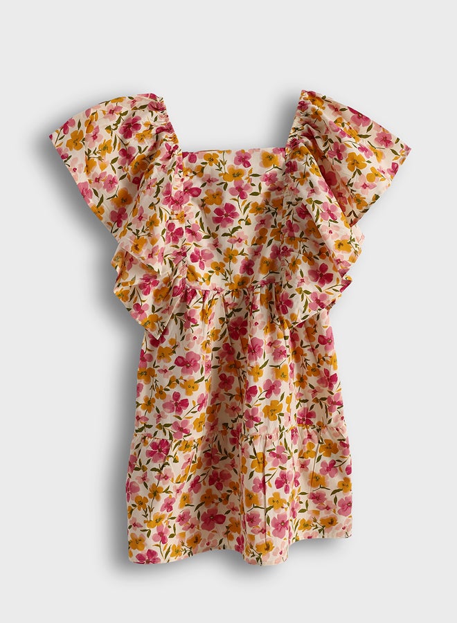 LC WAIKIKI Girls' Square Neck Summer Dress - Image 1