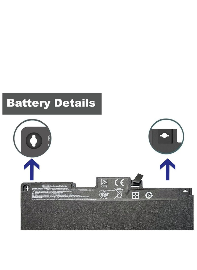 Generic HP CS03XL CSO3XL 840 800231 141 HSTNN DB6U IB6Y Laptop Battery for EliteBook 745 G3 755 8 50 Z 15u 11.4V Lithium  - Image 3