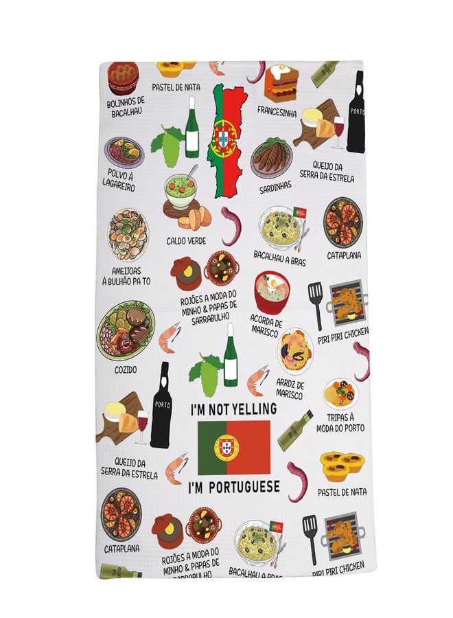 LEVLO Portugal Country Map Europe Cuisine Lover Kitchen Towel Mom Dad BFF Portuguese Food Cooking Travel Gift (I'm Portuguese) - Image 1