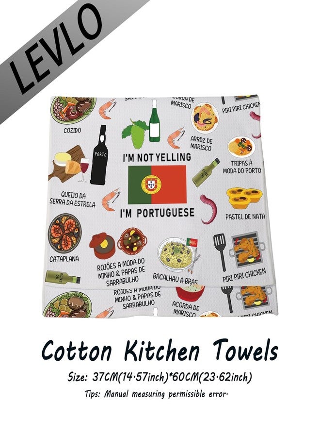 LEVLO Portugal Country Map Europe Cuisine Lover Kitchen Towel Mom Dad BFF Portuguese Food Cooking Travel Gift (I'm Portuguese) - Image 2