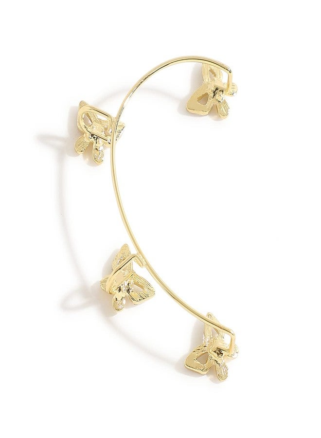 SOHI Gold Plated Butterfly Cuff Earrings For Women , Ear Wire , Gold Plated , Cute Earrings For Girls, Fancy Earrings For Women Stylish, Fashion Jewellery For Women , Light Weight Stylish - Image 5