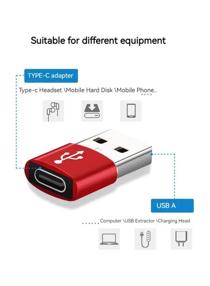 Type-C to USB Adapter Supports All Devices - Red - Image 2