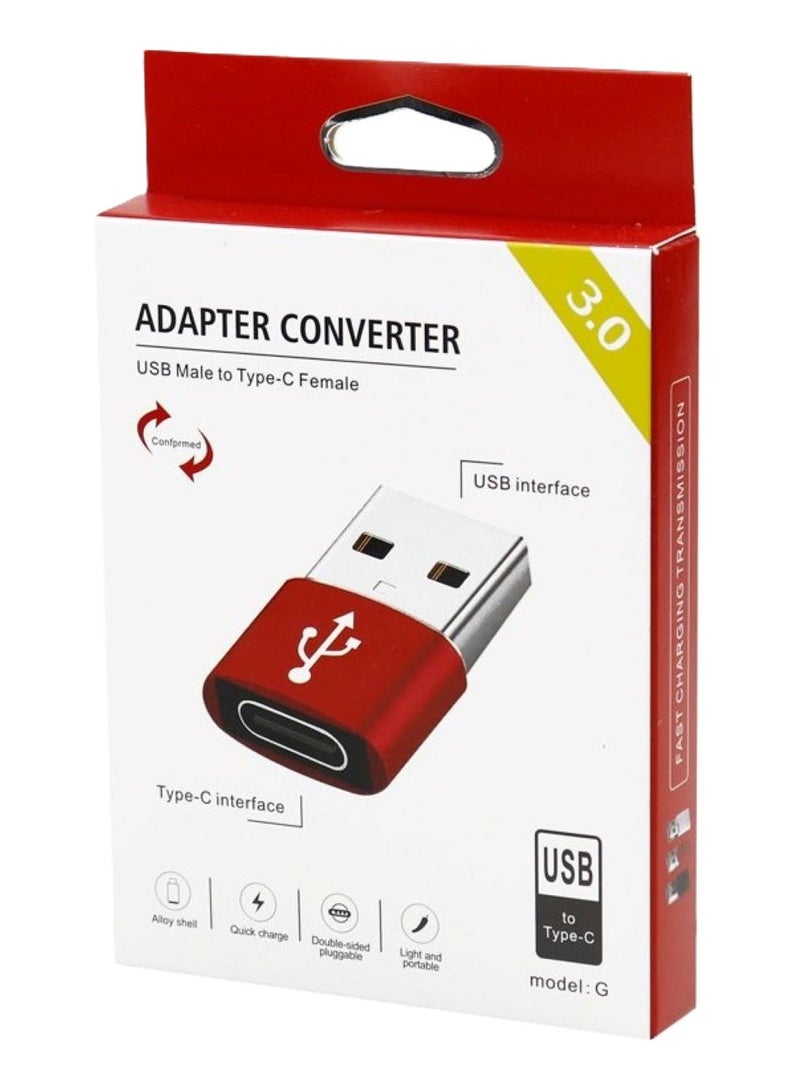 Type-C to USB Adapter Supports All Devices - Red - Image 4