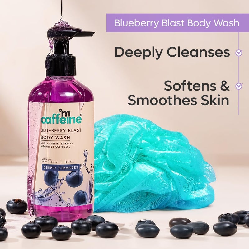 MCaffeine mcaffeine Blueberry Escape Bath  Body Gift KitBody Wash Body Lotion Teal LoofahGift Set For Men And WomenPampering Kit For Birthday Anniversary  All Special Occasions 100 Vegan - Image 4