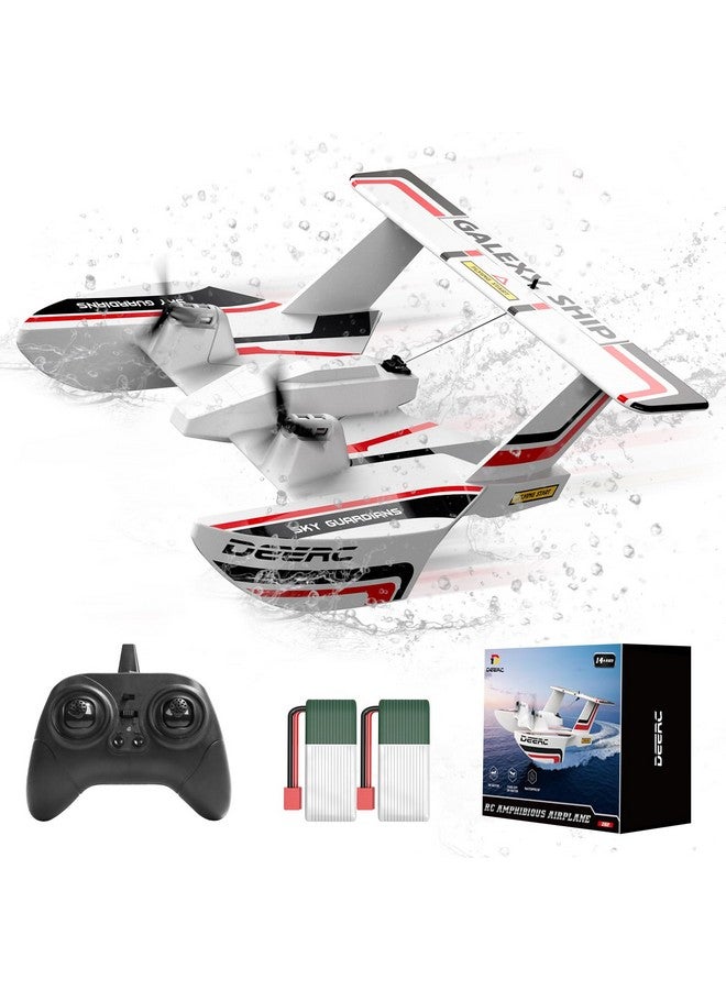 DEERC RC Plane for Water Land & Air, Amphibious Tri-Phibian Aircraft, 3CH Remote Control Plane W/ 2 Batteries, 2.4GHz RTF Airplane Glider for Boy Girl - Image 1