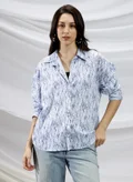 Campus Sutra Cream White & Navy Blue