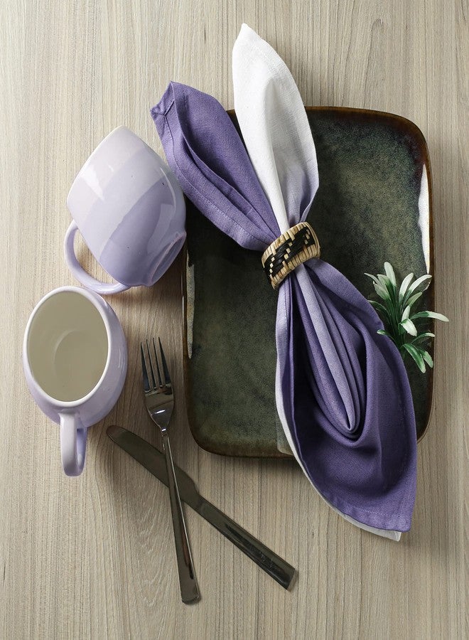 FINGERCRAFT Cloth Napkins Set of 6 Cotton Blend 20x20 Inch Large Size Dinner Napkins Cloth Perfect for Parties Dinners Weddings Cocktail Christmas Easter Ombre Tie Dye Purple - Image 4