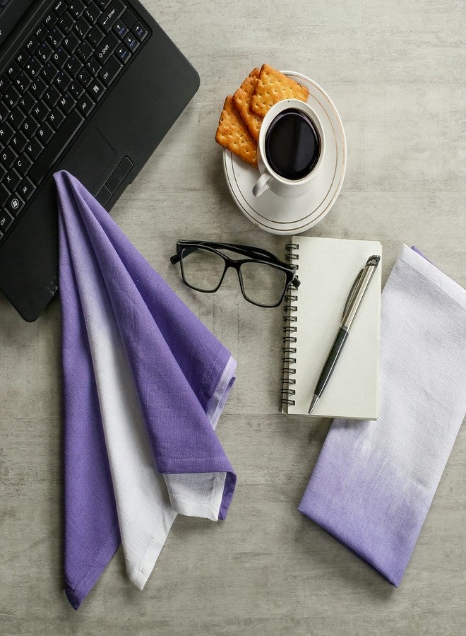 FINGERCRAFT Cloth Napkins Set of 6 Cotton Blend 20x20 Inch Large Size Dinner Napkins Cloth Perfect for Parties Dinners Weddings Cocktail Christmas Easter Ombre Tie Dye Purple - Image 3