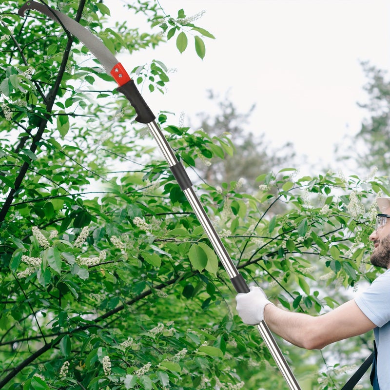 168.11 Inch Manual Pole Saw for Tree Trimming Long Reach Blade Cutter - Image 1