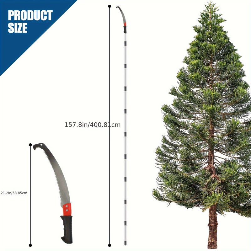 168.11 Inch Manual Pole Saw for Tree Trimming Long Reach Blade Cutter - Image 3
