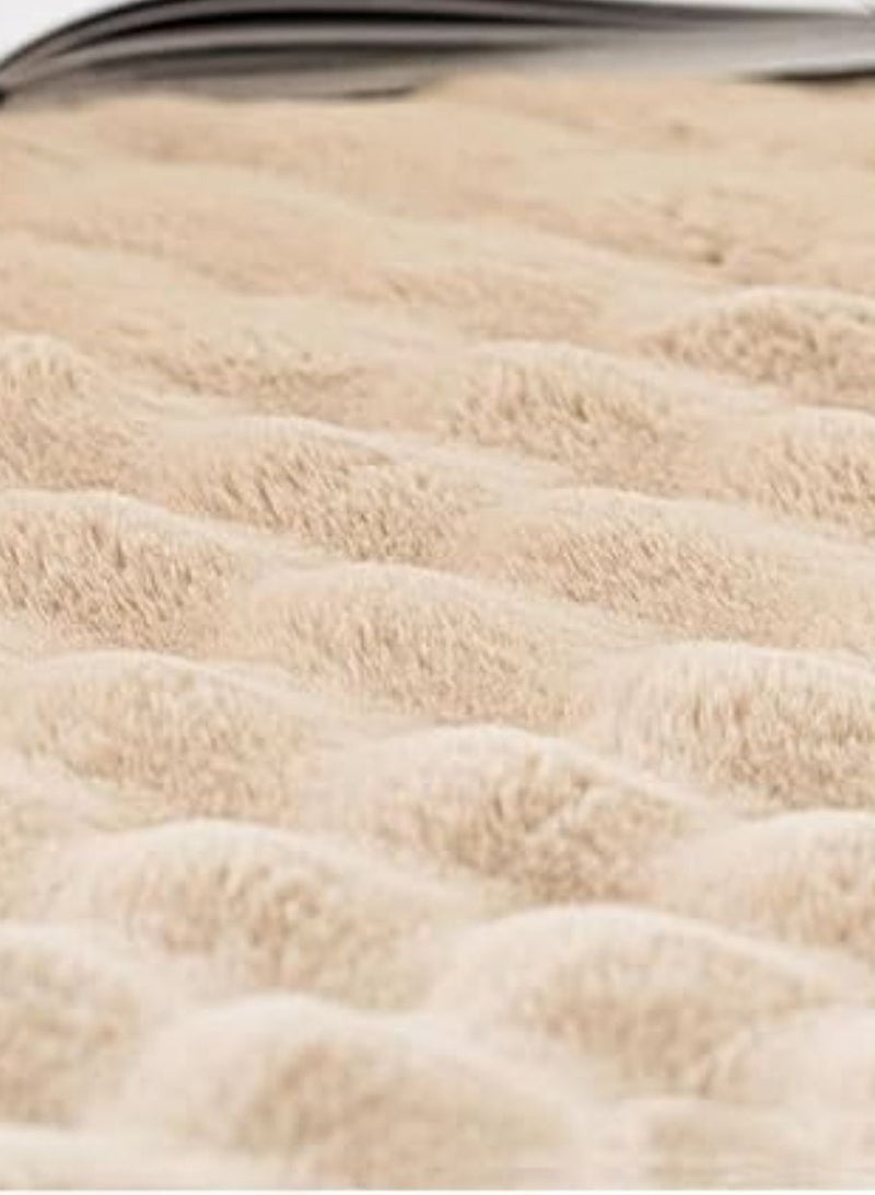 Mei Lifestyle Rabbit Fur Area Rug – Plush Carpet for Living Room & Bedroom (Size - 60 x 180CM) - Image 2