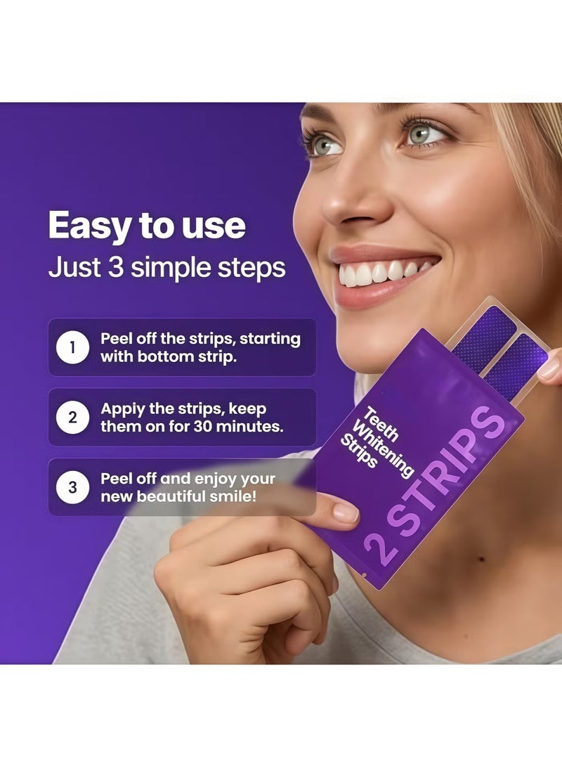 Feimuko 2-PACKS Teeth Whitening Strips |  30-Min Fast Results, Enamel-Safe & Sensitivity-Free for Stain Removal – Close-Fit Adhesion, Gentle Contact Feel 14 Strips*2 - Image 5