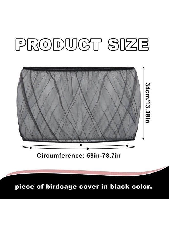 Chihutown Bird Cage Seed Catcher, Bird Cage Mesh Guard Netting, Bird Cage Seed Guard Skirt, Parakeet Cage Skirt For Round Square Cages (Black) - Image 2