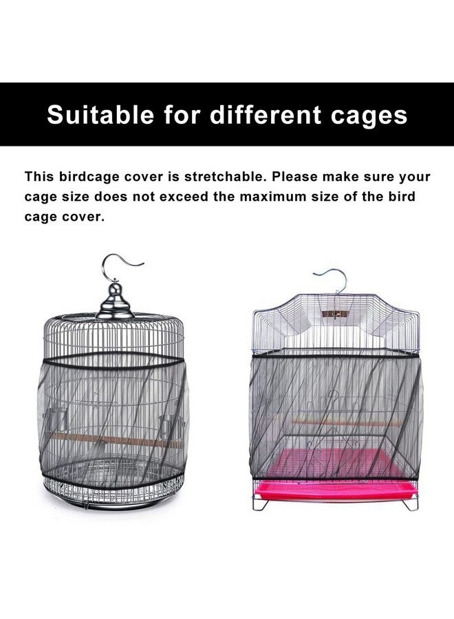 Chihutown Bird Cage Seed Catcher, Bird Cage Mesh Guard Netting, Bird Cage Seed Guard Skirt, Parakeet Cage Skirt For Round Square Cages (Black) - Image 5
