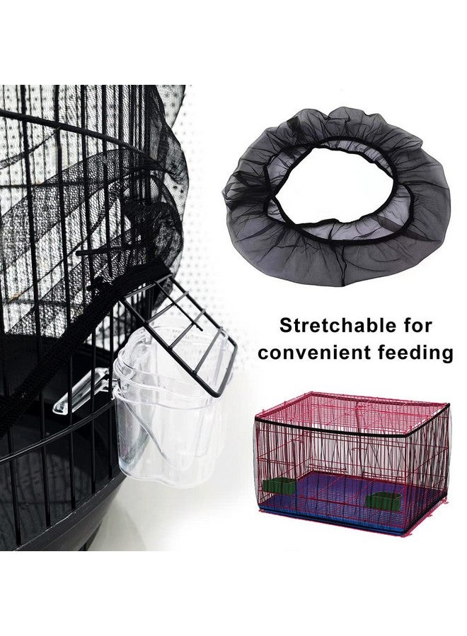 Chihutown Bird Cage Seed Catcher, Bird Cage Mesh Guard Netting, Bird Cage Seed Guard Skirt, Parakeet Cage Skirt For Round Square Cages (Black) - Image 3