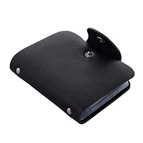 GreatDio Leather Credit Card Holder/Business Card Holder/ATM Card Holder for Women Men- 12 Slot Holds Upto 24 Cards (Black) - Image 2