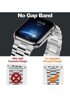 Digipace Lightweight Stainless Steel Band Designed for Apple Watch Ultra 2&Ultra, Series 1&10,46mm,45mm,44mm,42mm,Replacement iWatch Bands for Men & Women,Bright Silver  - Image 3