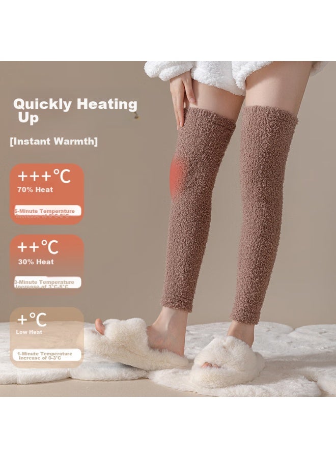 NAILEKESI N Nailikesi Coral Fleece Knee Pads For Women, Joint-warming Knee Protectors, Warm Leg Guards, Fleece-lined Knee Sleeves For Cold Legs  - Image 3