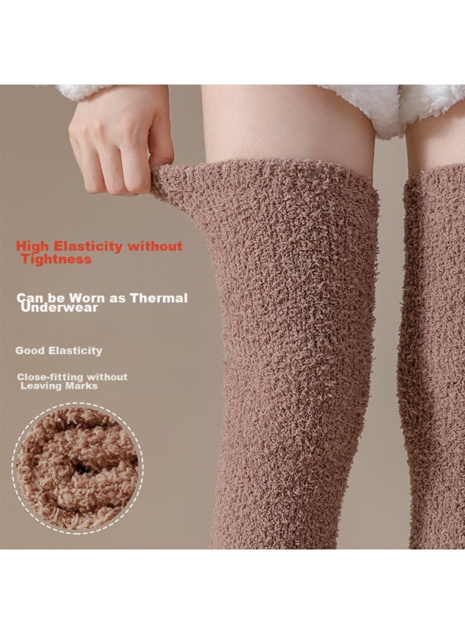 NAILEKESI N Nailikesi Coral Fleece Knee Pads For Women, Joint-warming Knee Protectors, Warm Leg Guards, Fleece-lined Knee Sleeves For Cold Legs  - Image 5