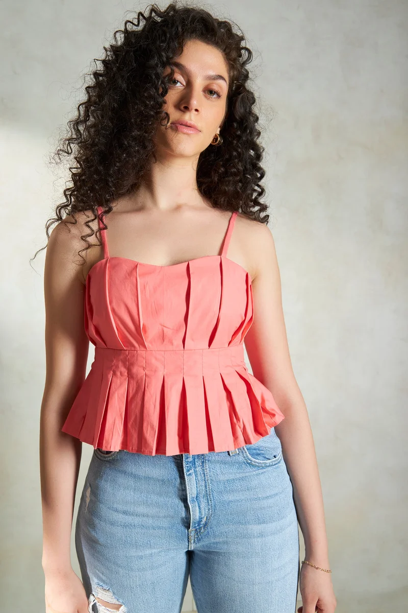 Virgio Cotton Crop Brunchwear Tops for Women
