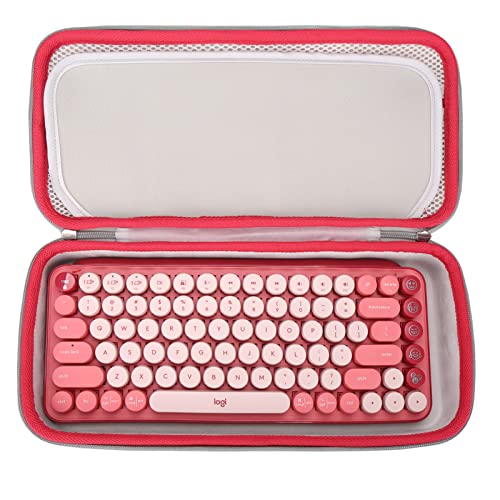 Aproca Red Hard Travel Storage Carrying Case for Logitech POP Keys Mechanical Wireless Keyboard and POP Mouse/Keychron K2 Keyboard - Image 2