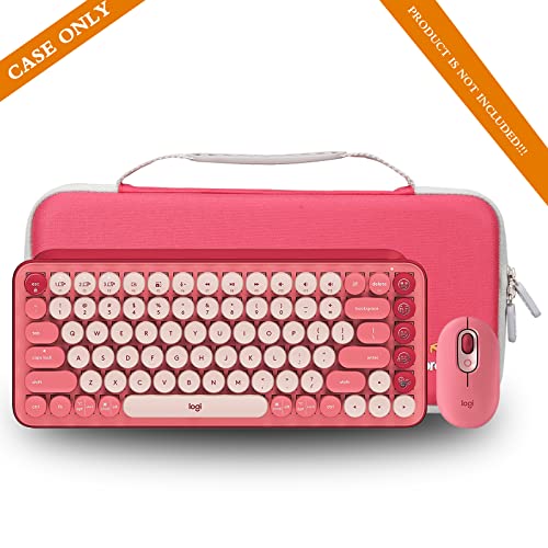 Aproca Red Hard Travel Storage Carrying Case for Logitech POP Keys Mechanical Wireless Keyboard and POP Mouse/Keychron K2 Keyboard - Image 5