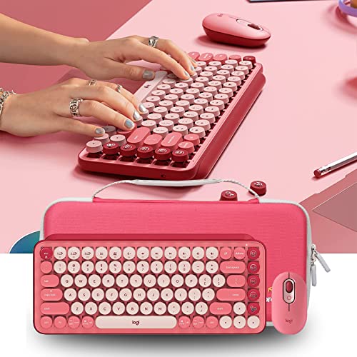 Aproca Red Hard Travel Storage Carrying Case for Logitech POP Keys Mechanical Wireless Keyboard and POP Mouse/Keychron K2 Keyboard - Image 4