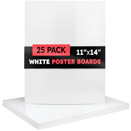 Hygloss Medium Poster Board 11x14 25 Count Bulk Pack 10 Pt Thickness White Poster Board Paper for Projects Presentations Displays Signs Crafts Blank Posterboard Multipack 11 x 14 - Image 1